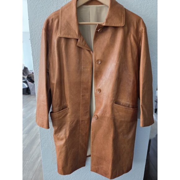 Rohi Restoration Korean Brand Lambskin Midi Jacket W/ Silk Lining Sz M. Caramel - Picture 3 of 9